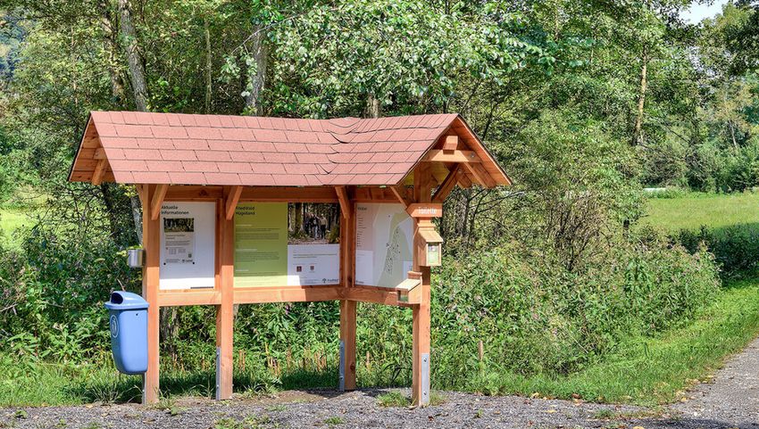 Infotafel im FriedWald Hügelland